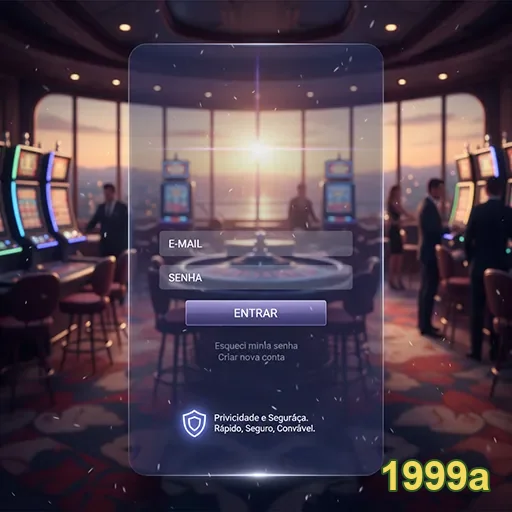 Tela de login do site 1999a, com tema de cassino e design atrativo.